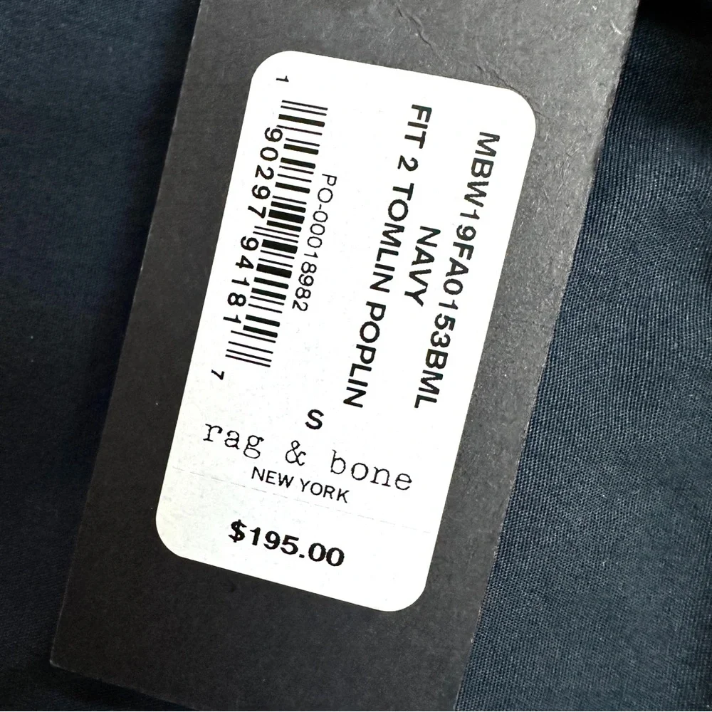 Rag & Bone Fit 2 Tomlin Poplin Shirt Slim Fit Size S NWT $195 - Picture 8 of 14